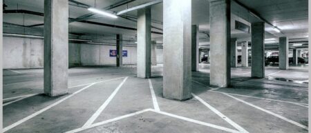 Black and White image of Car Park used by Parcel Delivery Scotland